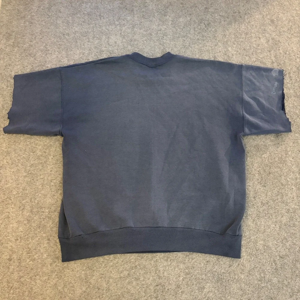 Vintage Y2K Faded Hanes Crewneck Sweatshirt Cut Sleeves Shirt Adult XL - Picture 2 of 12